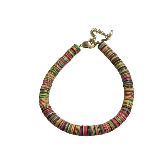 ELIOU Poma Gold-Plated, African Vinyl Bead Necklace - Picture 3 of 8